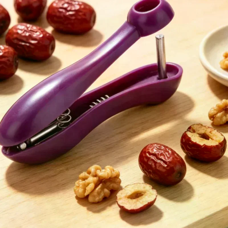 Hand Squeeze Cherry Olive Pitter Fruit Stone Remover Portable Jujube Date Core Pit Remover Household Kitchen Tool Holiday Gift