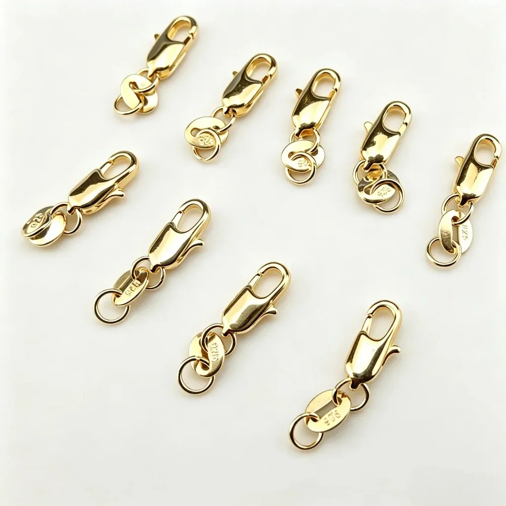 20PCS Silver Plated Universal Basic Copper Lobster Clasp Link Chain Bracelet Wholesale Jewelry Making 5*10+8MM