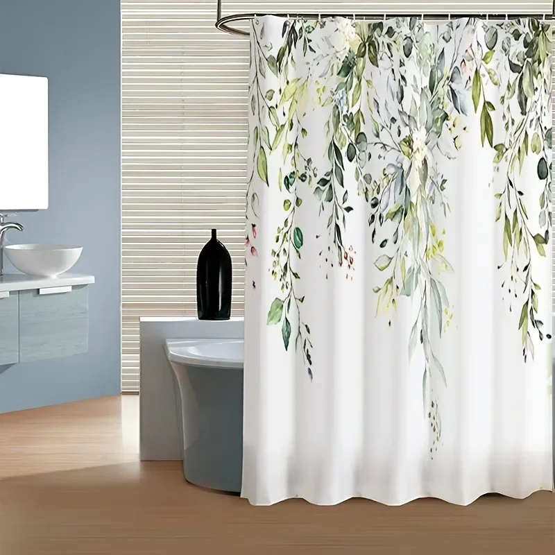Eucalyptus Print Bathroom Shower Curtain 2