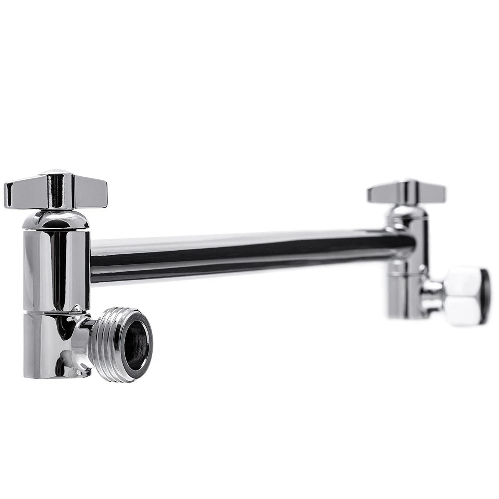 ABMI-2X Adjustable Shower Extension By, Brass Shower Head Extension With High Polished Chrome Finish 11+ Inch,