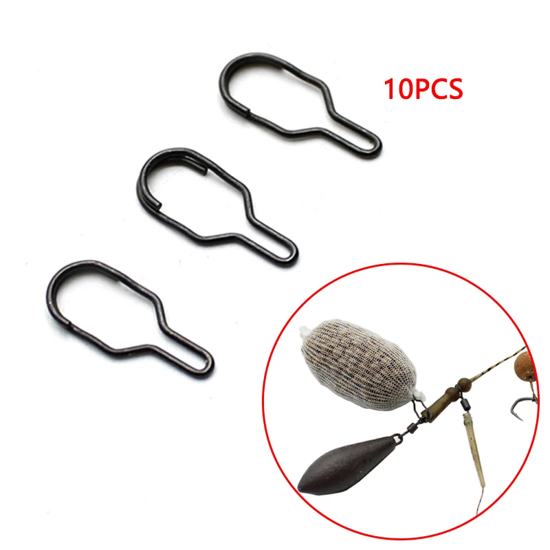 

10pcs Carp Fishing PVA Link Clip Pop Up Boilies Hair Ronnie Rig Carp Bait Quick Change Feeder Swivels For Carp Fishing Tackle