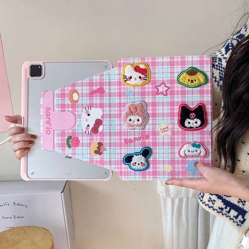 Kawaii Hello Kitty IPad Protective Case MINISO Anime Kuromi Melody for IPad Pro 2024 13In 8/9/10th Gen Air 6 5 4 11 Inch Mini 4