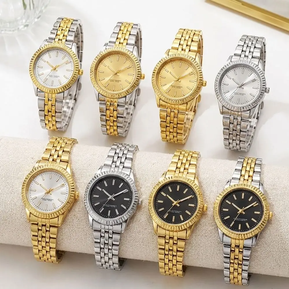 New Stainless Steel Quartz Watches Quartz Folding buckle Rotundity Shaped Watch Luxury Gift Business Wrist Decoration Women Girl