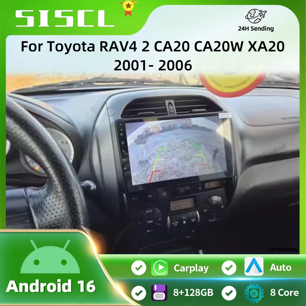 

Android 16 Autoradio For Toyota RAV4 2 CA20 CA20W XA20 2001- 2006 Car Radio Multimedia Player GPS Wireless Carplay Android Auto