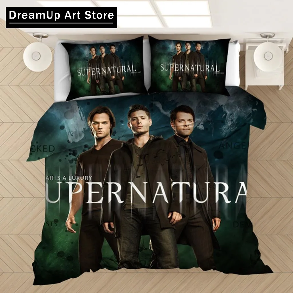 Supernatural TV Series Sam Dean Bedding Set Duvet Cover Bed Set Quilt Cover Twin Single Full Queen King Size Boys Adult