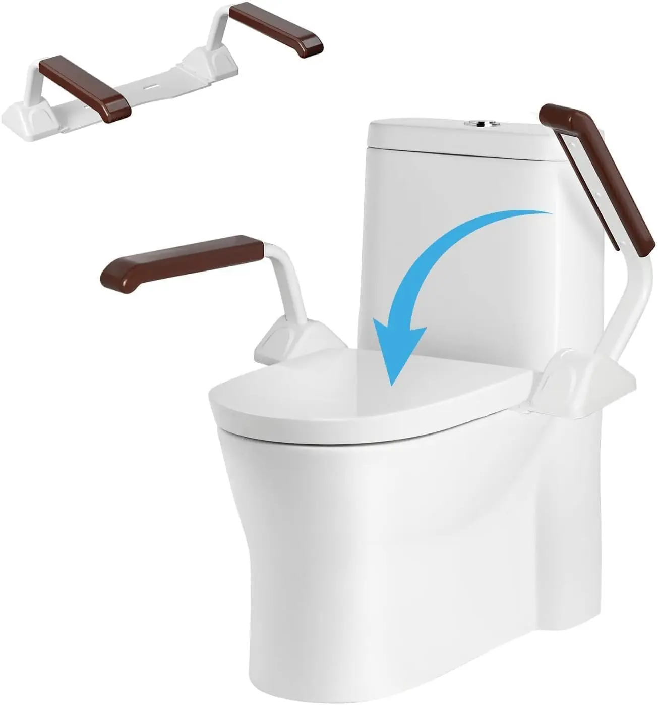 

Adjustable Toilet Safety Rails for Seniors and Disabled, Handicap Grab Bars Support Frame (520lbs Capacity)