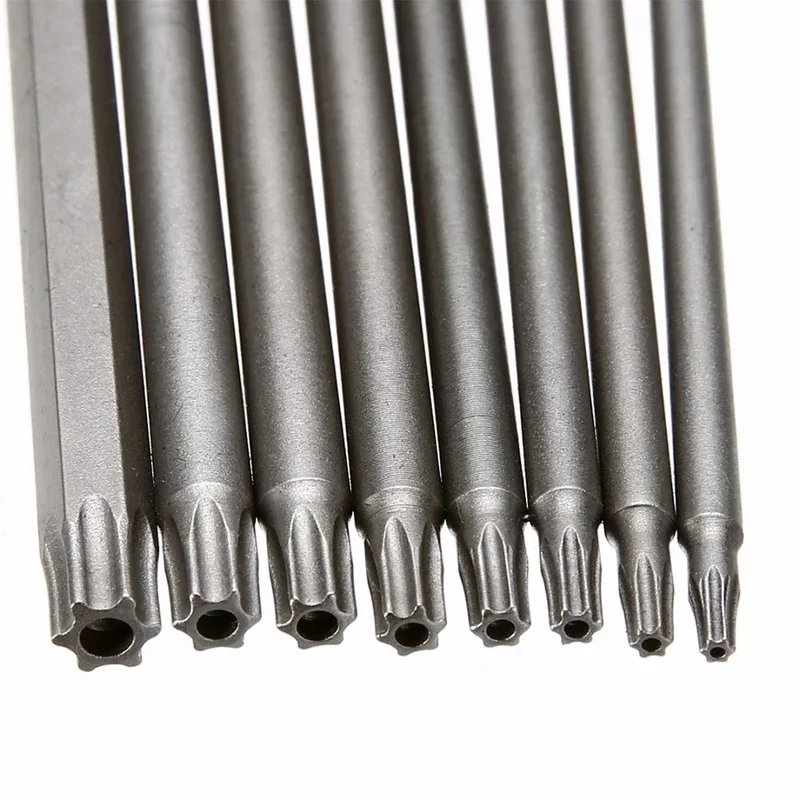 8PCS Torx Screwdriver Bit Set 1/4 Inch Hex Shank Magnetic Star Bits T8-T40 for Drill Wrench 150mm