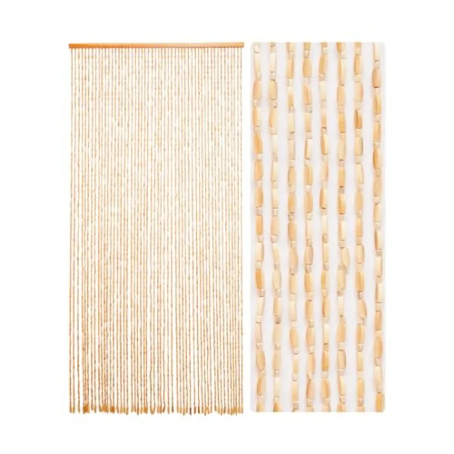 

52 Strands 35.4" x 79" Bamboo and Wood Beaded Curtain for Doorway Handmade Natural Doorway Beads Bohemian Bamboo and Wooden Roo
