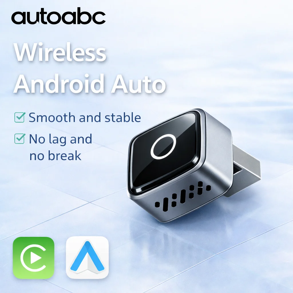 AUTOABC New 2in1 Wireless CarPlay Dongle Android Auto Adapter AI Smart Box Car Intelligent Systems For Car With Wired CarPlay