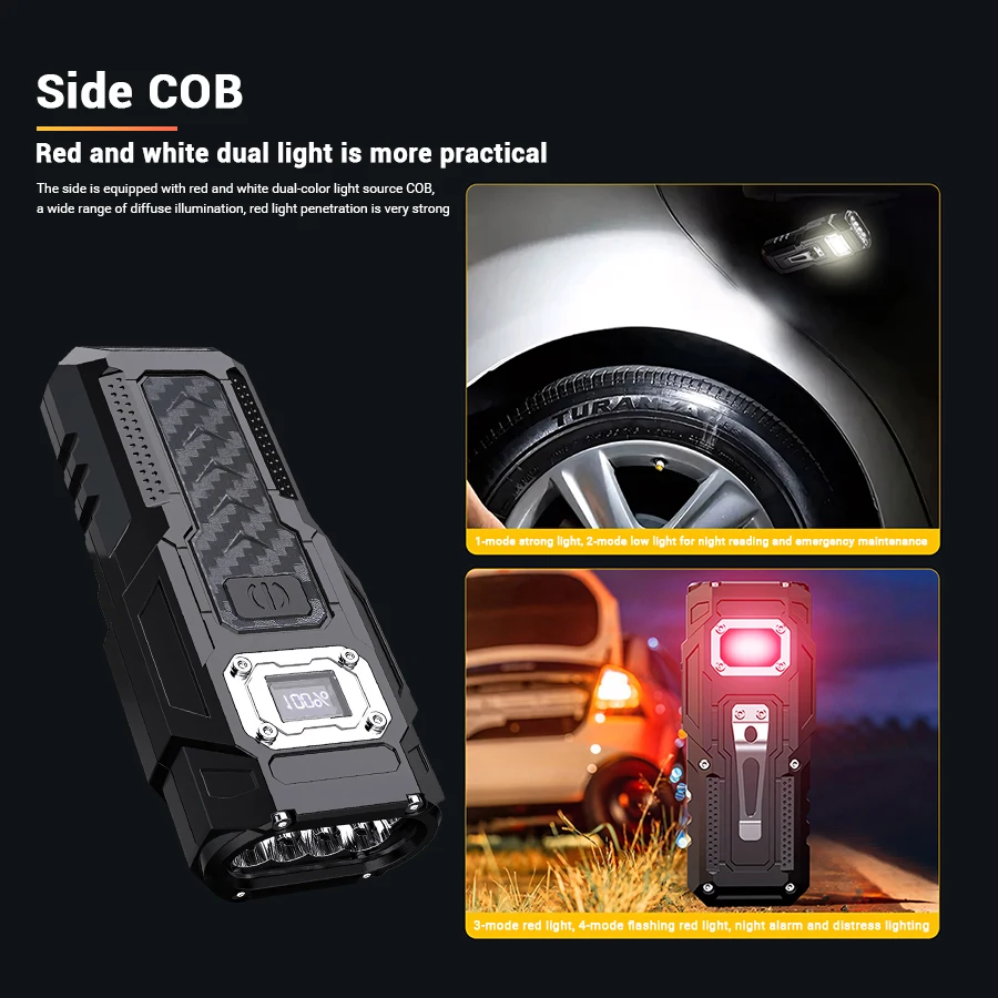 Multifunctional Powerful LED Flashlight Portable Ultra Bright Torch USB Rechargeable Outdoor Emergency Camping Power Bank