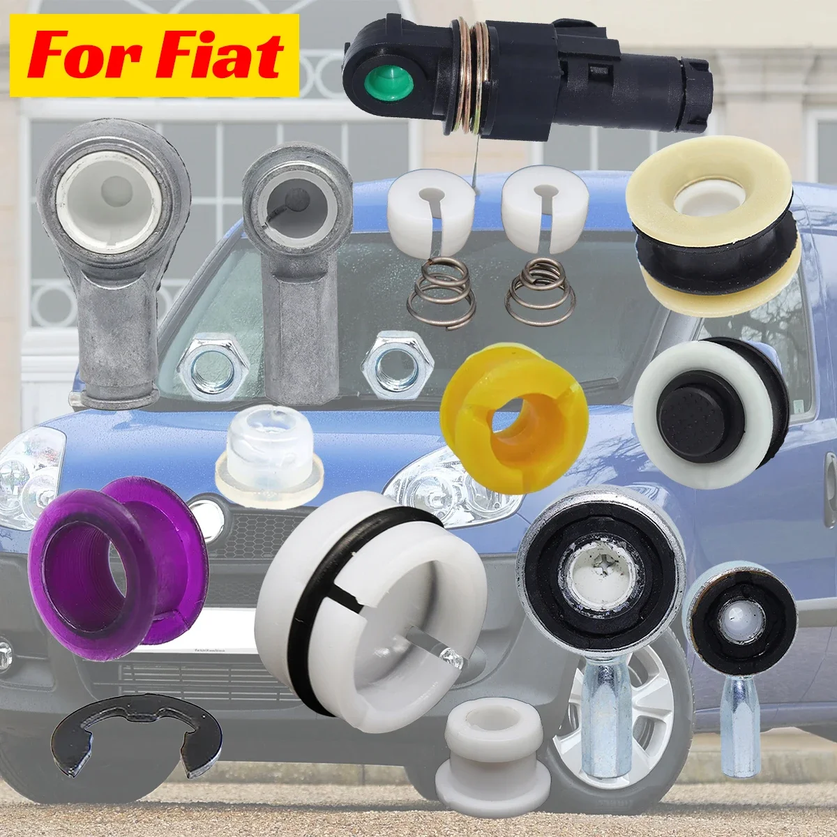 For Fiat 500 Abarth Doblo Gear Lever Shift Cable Linkage Bushing Ball Eyelet Socket Selector End Connector Gearbox Repair Kit