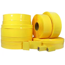 18650 PVC Heat Shrink Tube Battery Pack Yellow Width 29.5mm~200mm Insulated Protection Film Wrap lithium Case Cable Sleeve