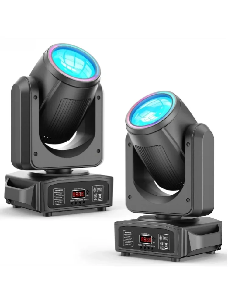 2 Stück 200W weiße LED- und RGB-Halo-Moving-Heads mit 18-facettigem Prisma, DMX512 14CH, soundaktiviert, für DJ-Hochzeitsfeiern