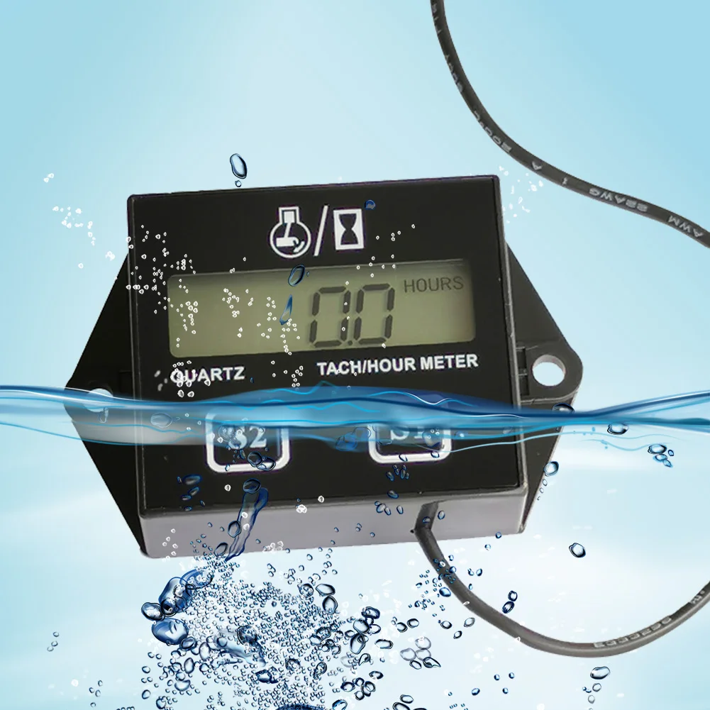 

Digital Engine Tach Hour Meter Resettable Tachometer Engine RPM Gauge Splashproof for Motorcycle Motor Stroke Car Boat Engine