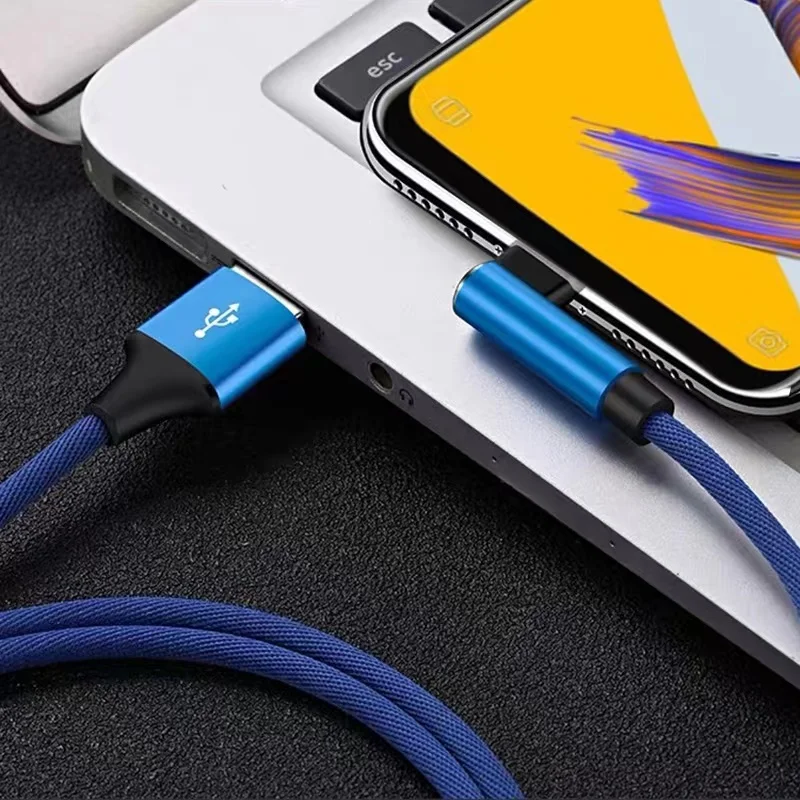 5A Fast Charging Type C Cable 90 Degrees Elbow Cable USB C Cable for Game for Samsung Xiaomi Redmi Honor Phone Charger Usb Cable