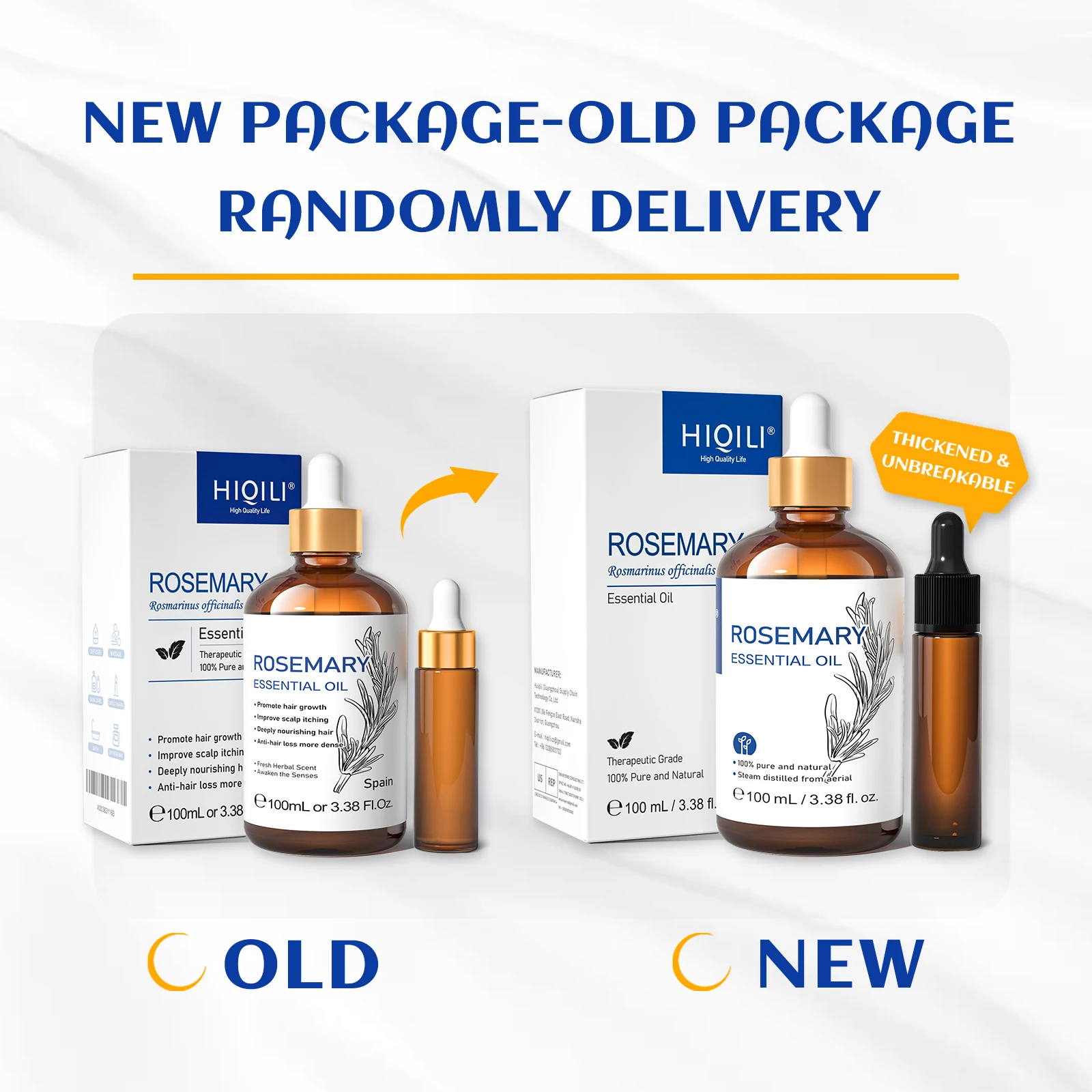 HIQILI 100% زيت إكليل الجبل النقي 100 مللي لتقوم بها بنفسك شامبو نمو الشعر والعناية بفروة الرأس تدليك النعناع الخزامى خشب الأرز #5