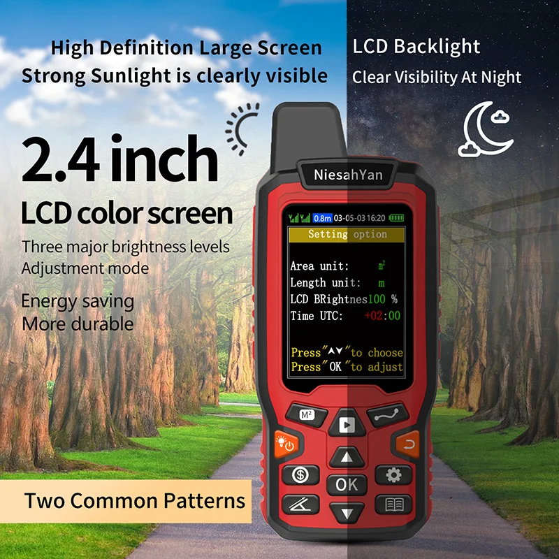 Outdoor area measuring instrument, capable of measuring area and distance, with 16-hour battery life