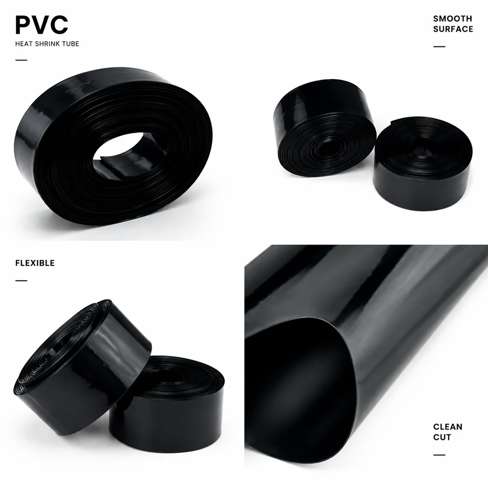 Black PVC Heat Shrinkable Pipe Wide 30-100mm Wear resistant/aging/waterproof and heat shrinkable conduit for wire joints