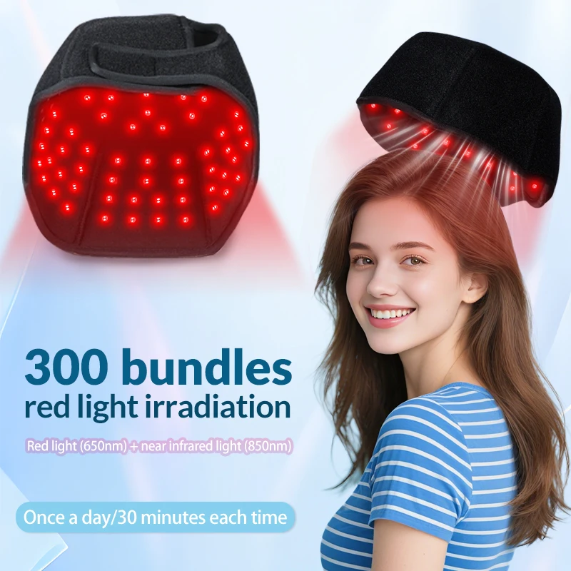 Phototherapy Electric Led Red Infrared Light Therapy Anti Hair Lose Hat Promote Hair Regrowth Laser Cap Heating for Home Use
