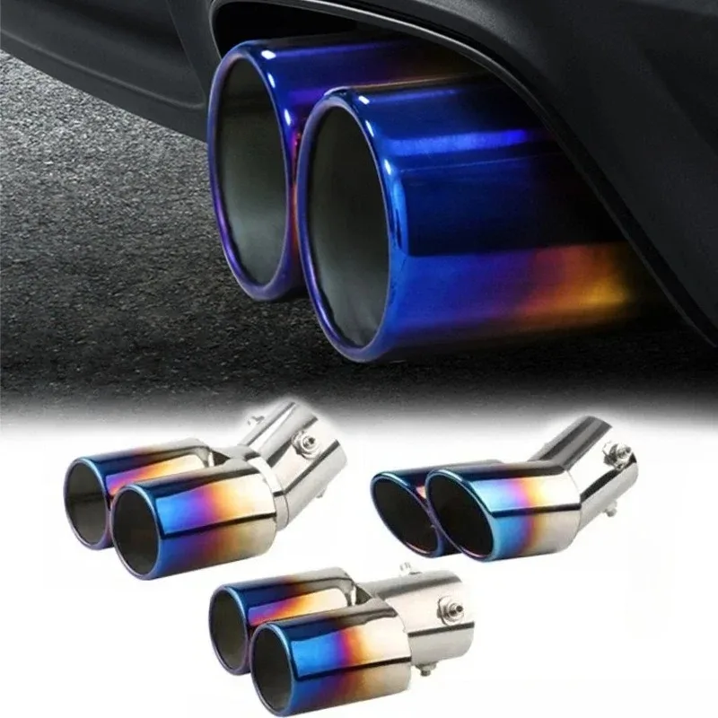 

Высокое качество для выхлопных газов автомобиля, двойной глушитель, универсальный автомобильный задний хвостовой горло, двойная труба, модифицированные насадки для выхлопных газов из нержавеющей стали