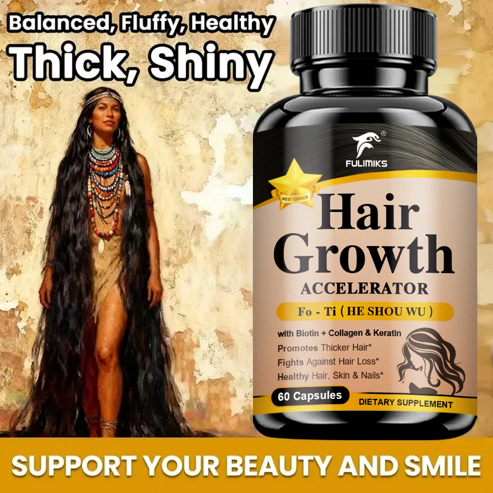 FULIMIKS Hair Growth Accelerator Supplement, with Biotin, Collagen, Keratin & MSM, Supports Skin, Healthy Hair, Reduces Breakage