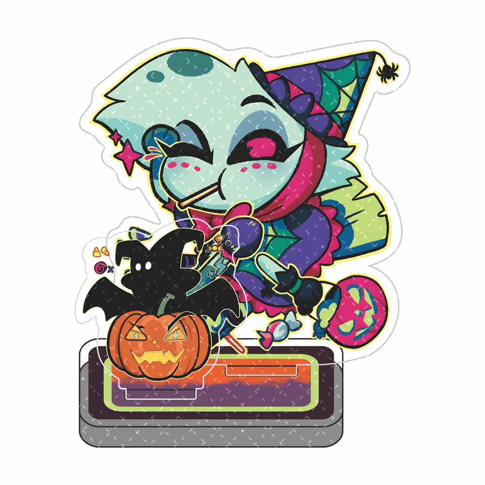 Hazbin Hotel 10cm Halloween Pumpkin Acrylic Stand Figures Keychain  Desktop Tabletop Ornament Anime Fans Collectible Gift