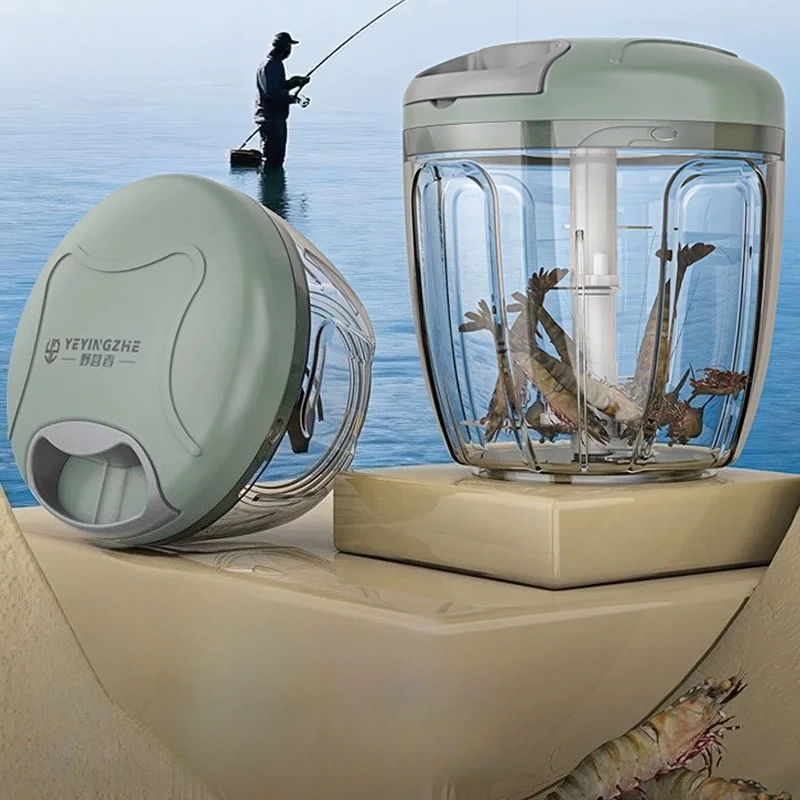 Stainless Steel Manual Bait Grinder Multifunctional Portable Durable Labor-saving Hand-pull Mixer Fishing Equipment Accessory