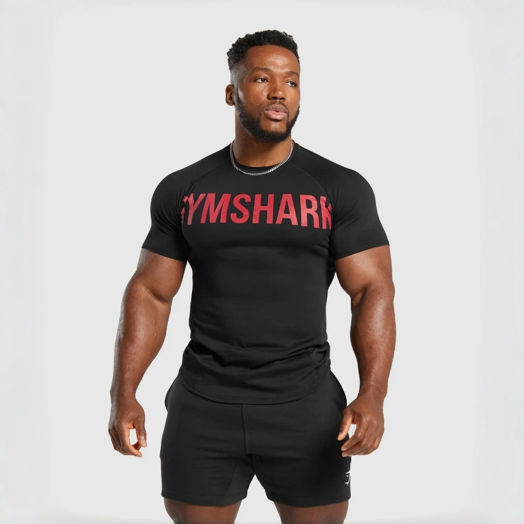 GYMSHARK Prime T-Shirt Fitness Shirt, Fitness Strength Training Speed Drying Tight Top, GYMSHARK Elastic Tees