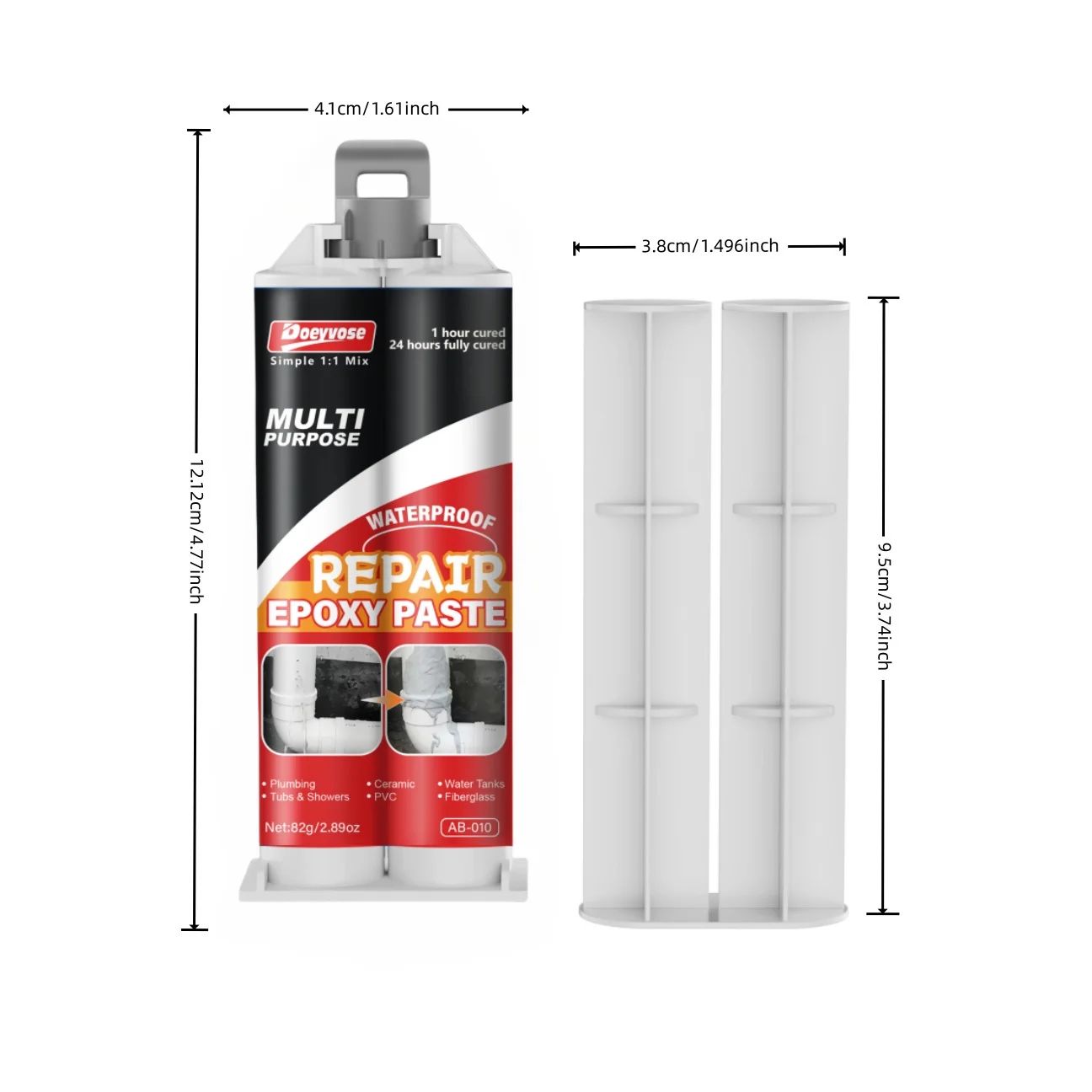 Double Tube AB Cast Repair Putty Gray White Paste High Strength Metal Filler