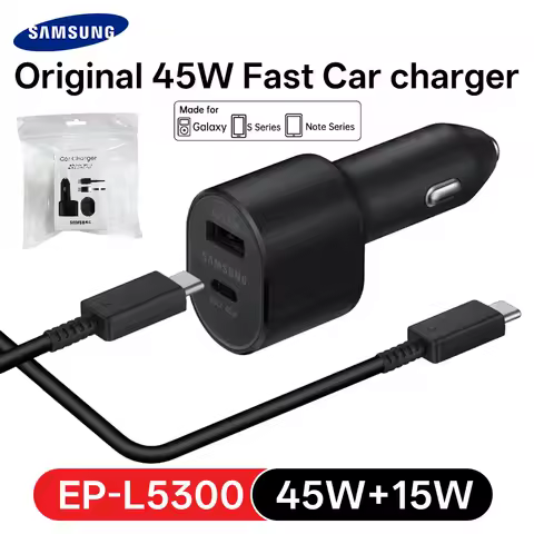 EP-L5300 Fast Samsung Car Charger Type C 45W 15W S25 FE S25 S24 Ultra Plus S20 S22 S23 A56 A15 A12 A34 A52 A14 Z Fold Z Flip 7 6