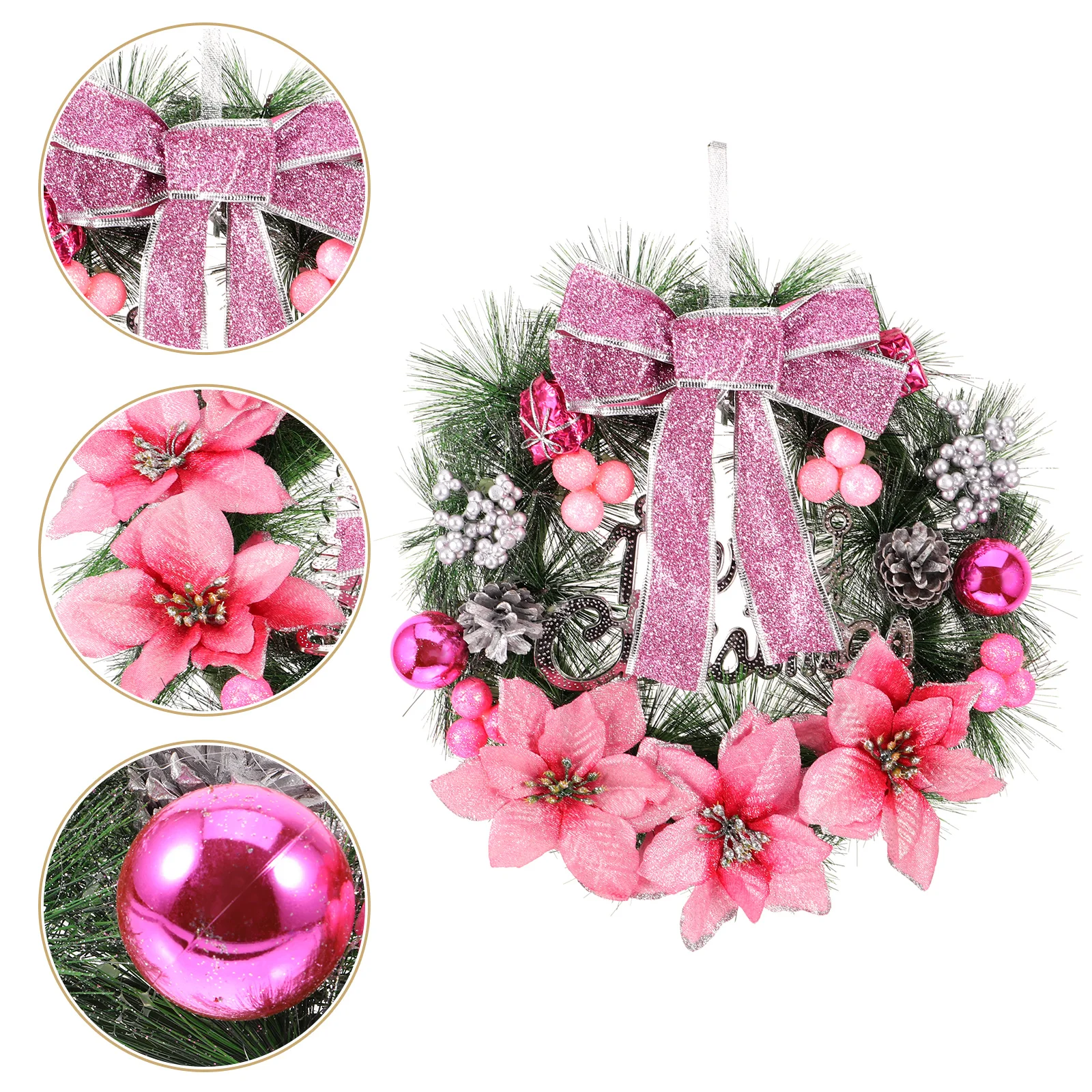 

30 Cm Xmas Door Frame Hangings Christmas Outdoor Decor Wreaths Blue Decoration