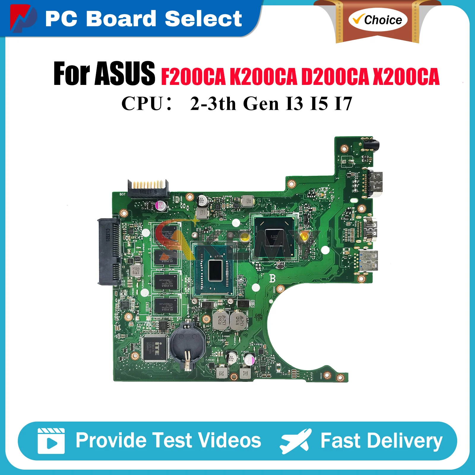 

Материнская плата для ноутбука X200CA для ASUS VivoBook X200CA K200CA F200CA X200C D200CA, материнская плата для ноутбука с процессором I3 I5 I7, 100% тестирование в порядке