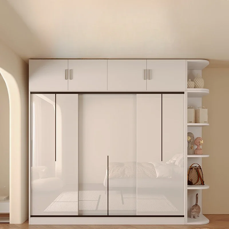 Armario Moderno Blanco, Guardarropa Minimalista Nuevo, Armarios de Almacenamiento para Ropa del Hogar, Réplica de Mueble Único para Recepción/Guardarropa