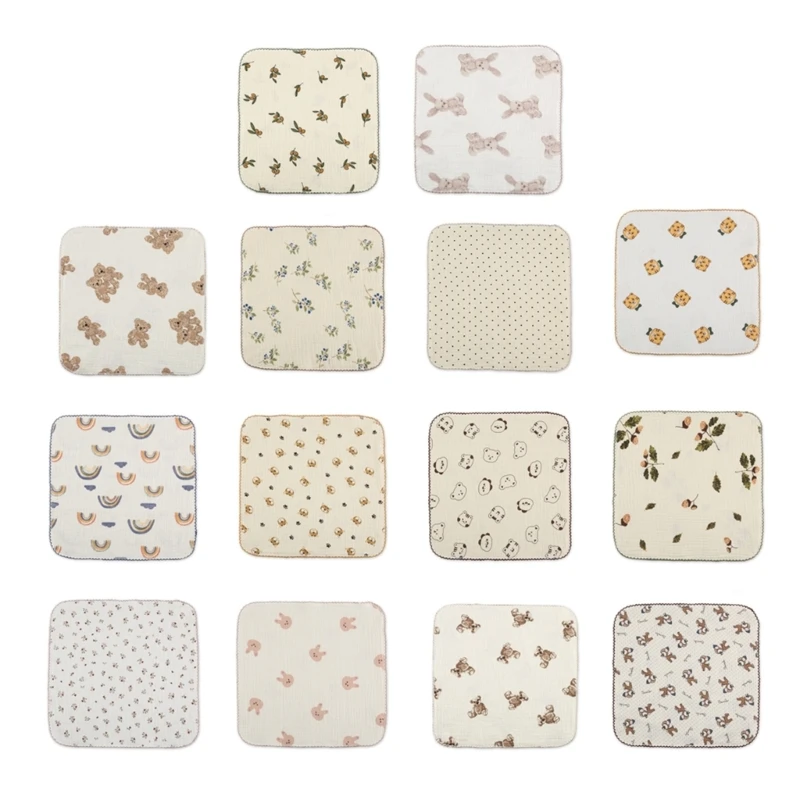 1 Pack Baby Bibs Cloth Soft Cotton Gauze Washcloths Handkerchief Scarf Saliva Wipes Reusable Nursing Towel for Toddlers Dropship