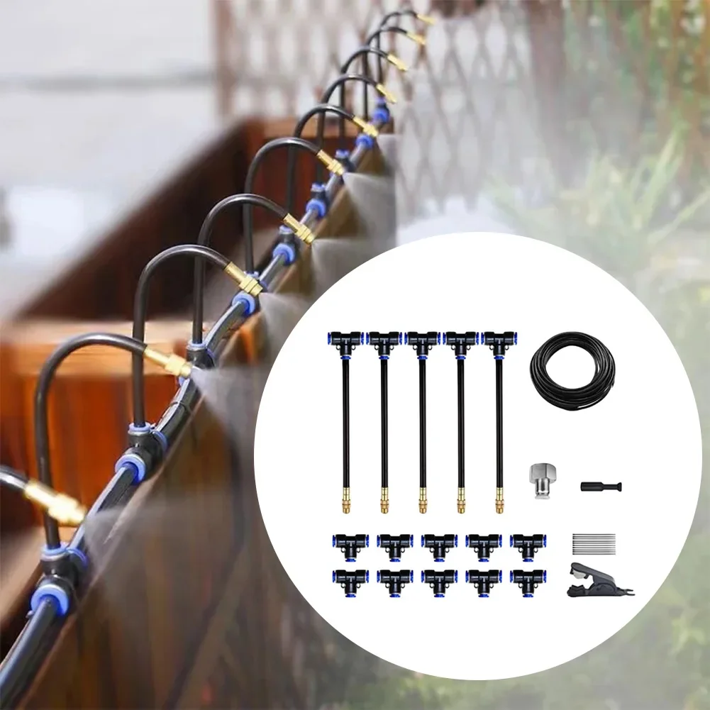 Garden Irrigation Kit Water Mist Cooling System Adjustable Bending Sprayer Kit For Gardens, Orchards Plant Watering Irrigation
