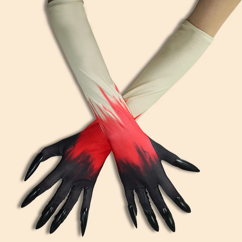 Halloween Ghost Festival Nagelhandschuhe Tanzparty Lange Klaue Leistung Ghost Claws Blutgefäße Handschuhe Zombie-Handschuhe Lang