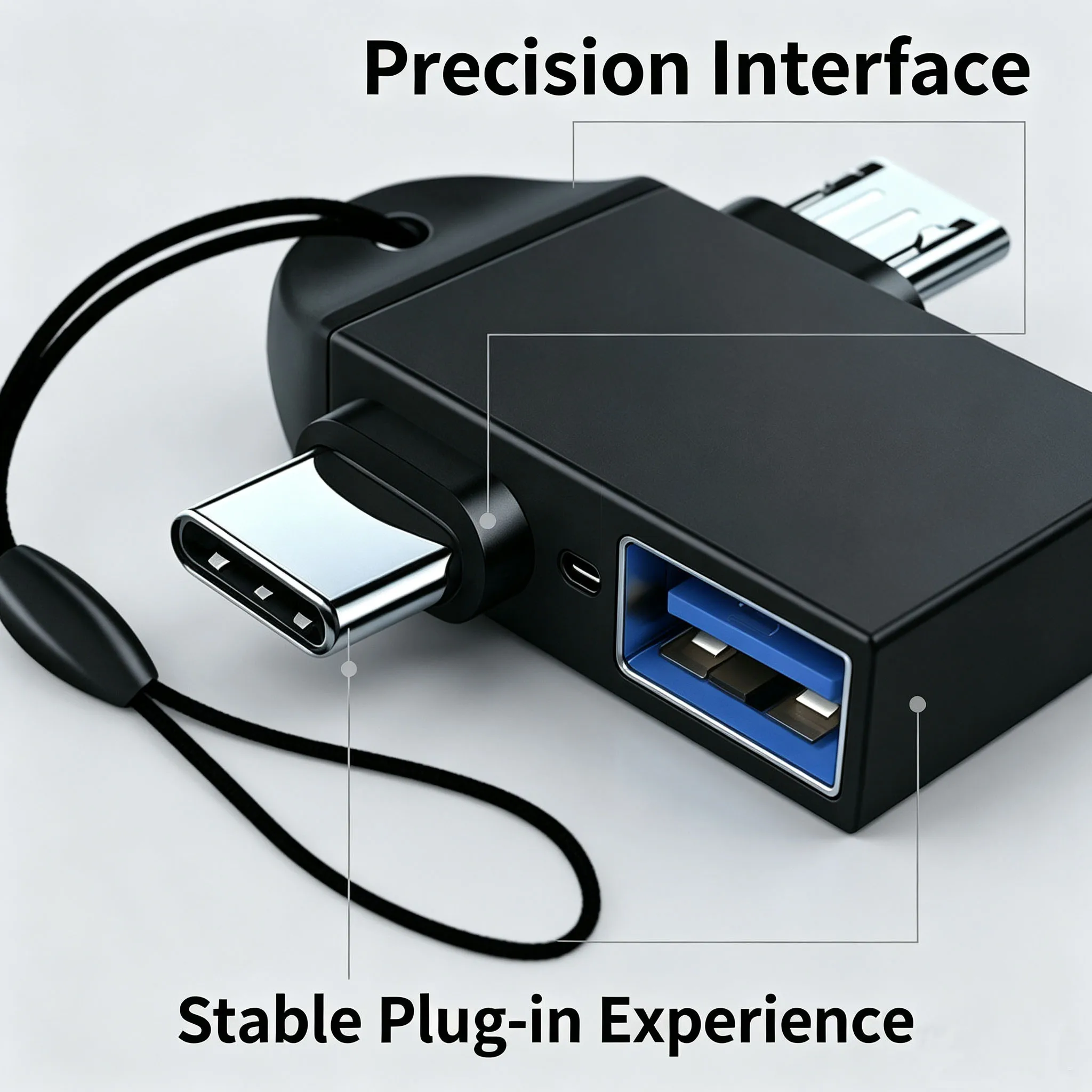 3 In 1 OTG Converter Micro USB Type-C To USB-A 5Gbps High Speed Data Sync Fast Charging Adapter For Mobile Phone Laptop Tablet