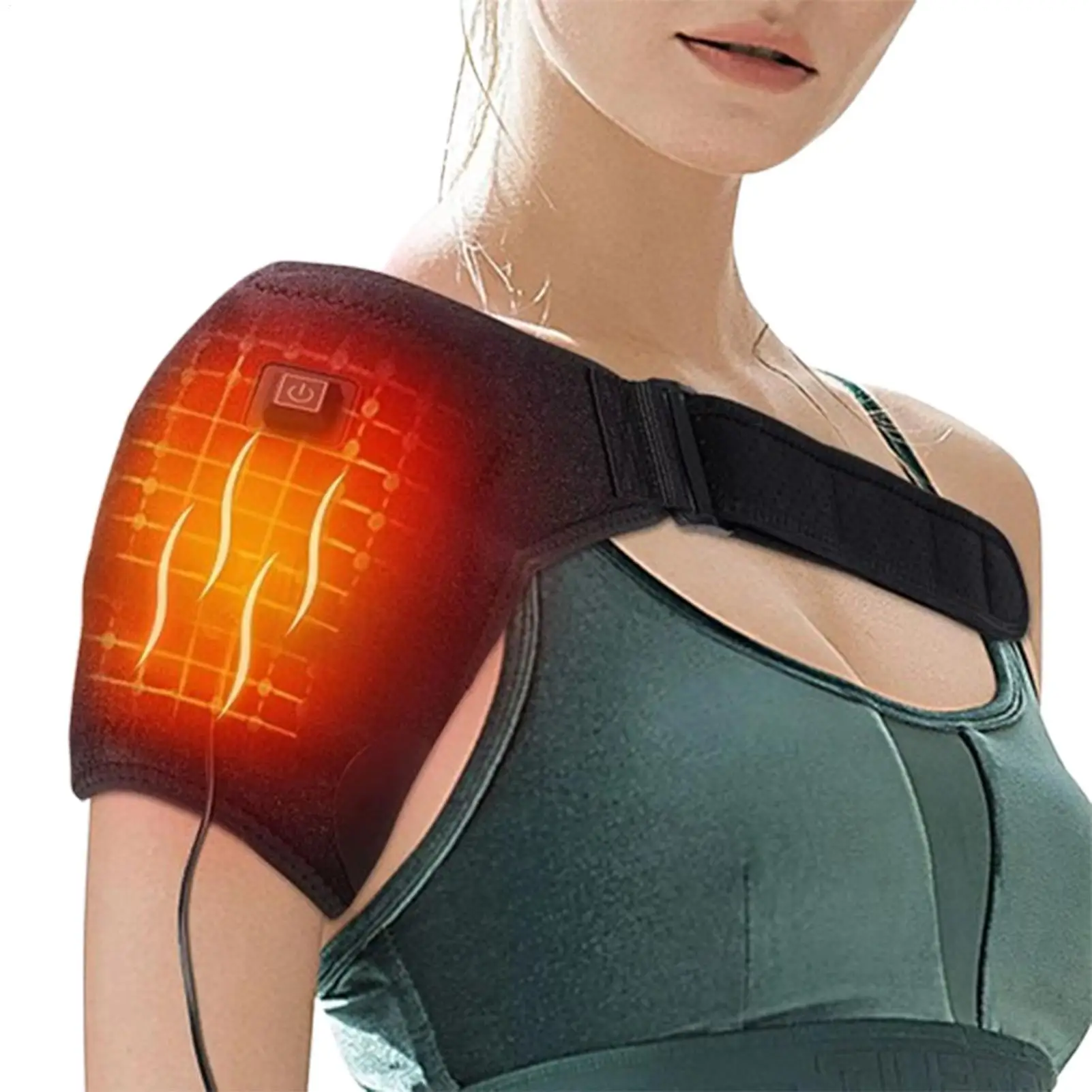 Smart Heated Shoulder Pad USB Electric Shoulder Massager Brace Electric Shoulder Brace Strap to Relieve Rotator Cuff Pain