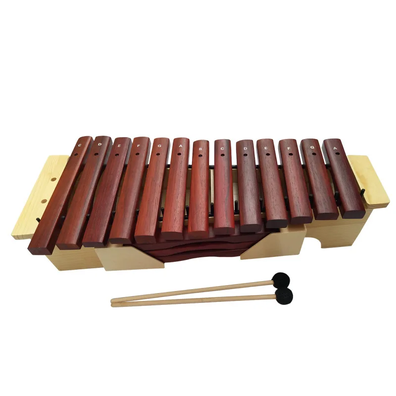 Orff Percussion Instrument Set, High Medium Low Tone Wooden Xylophone, Family Interactive Performance Accompaniment Box Kit