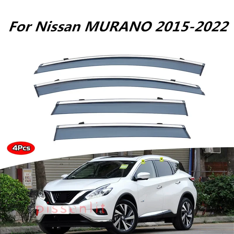 

Для Nissan MURANO 2015-2022 аксессуары, внешняя отделка, хромированная яркая полоса, дефлекторы, оконные козырьки, защита от дождя, вентилятор