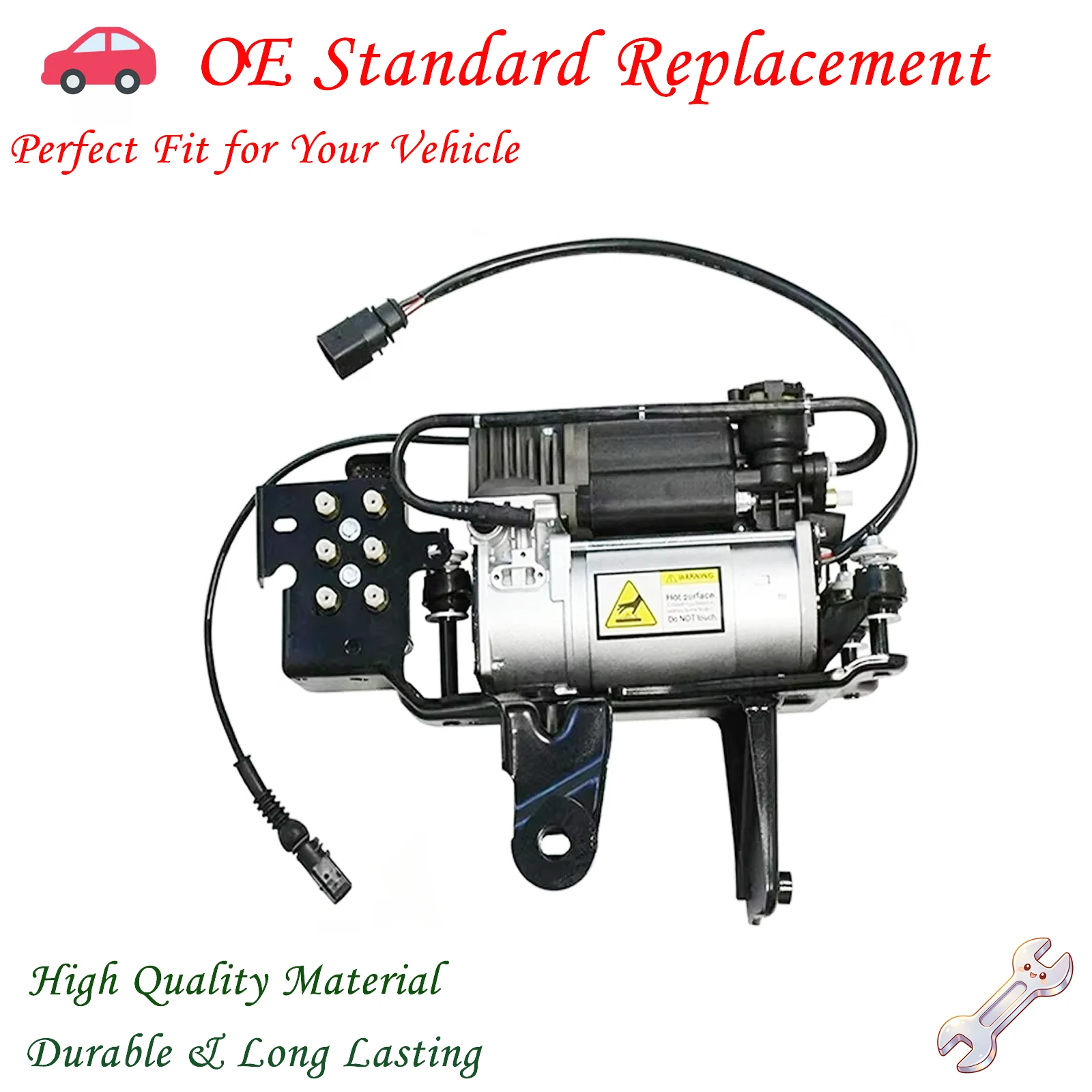 

Air suspension compressor pump with valve block and bracket, suitable for Audi A6 C6 4F0616005E 4F0616005F 4F0616005B 2005– 2013