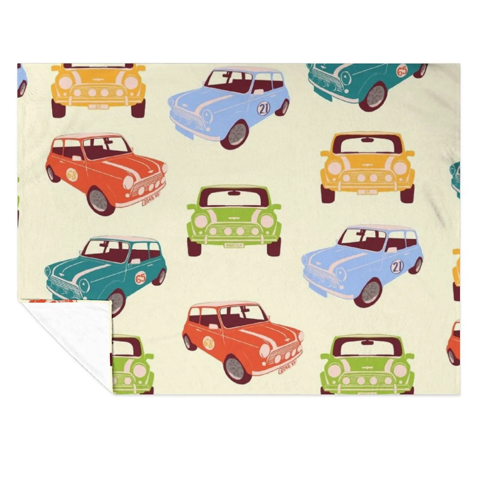 Multicoloured Mini Coopers Throw Blanket Single Sofa Throw Kid'S Extra Large Throw Blankets
