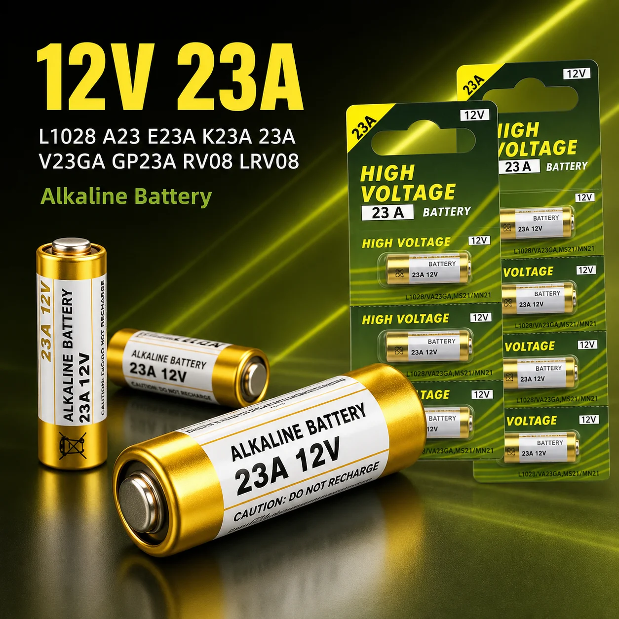 A23 12V Alkaline Battery Pack 23A 23GA A23S E23A EL12 MN21 V23GA GP23A LRV08 for Doorbell Remote Toy
