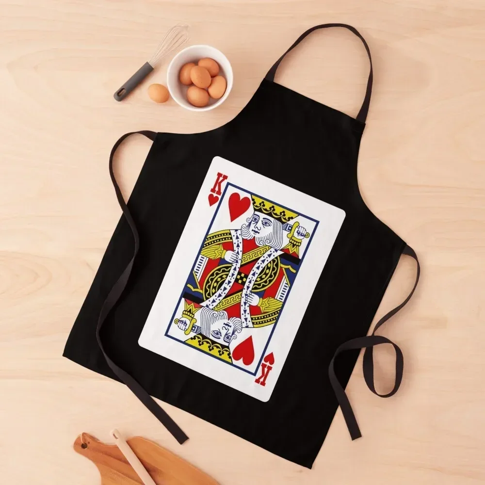 King of Hearts playing cards Apron bib kitchen woman Apron