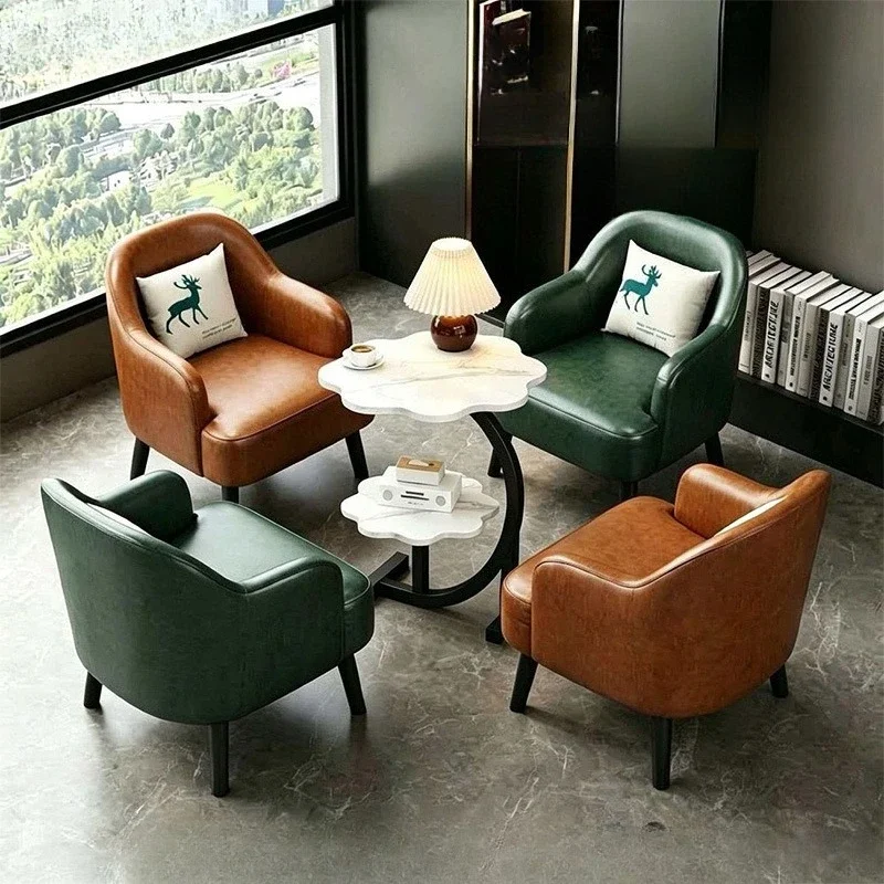 Light luxury single sofa chair sales office negotiation chair hotel business meeting retro casual sofa chair