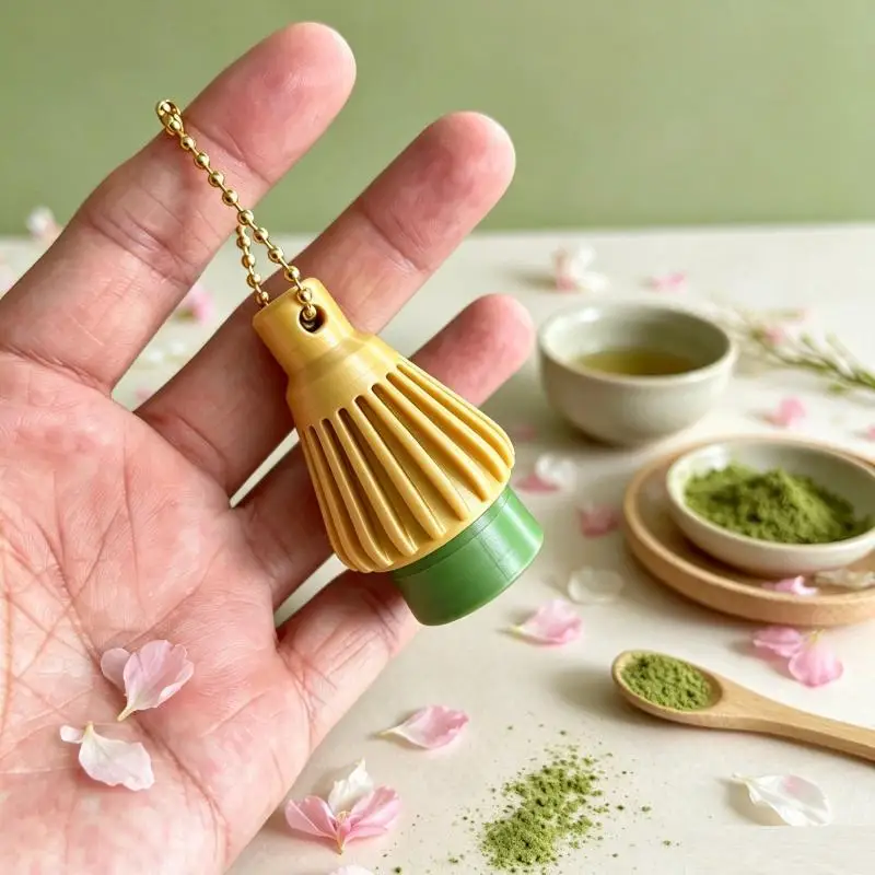 Japanese Matcha Chocolate Key Chain Creative Fidget Click Decompression Button Ornament for Friends Small Surprise Gifts