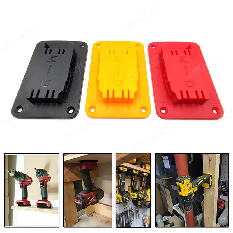 Wall Mount Drill Tool Battery Mount Holder for DeWalt 14.4V/18V/20V for Milwaukee 18V Battery Holder Stand Display Hanger Dock