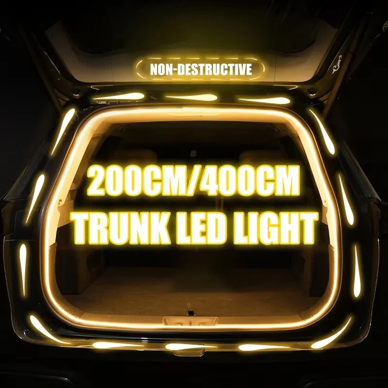 Car High Brightness Trunk Lighting Ambient Light Interior Decoration LED Wiring Free Automatic Sensing Tailgate Light Strip Gift