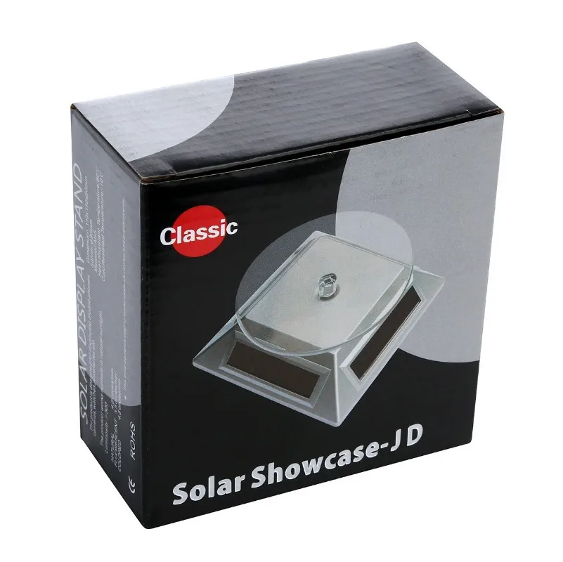 360 Turntable Solar Showcase Rotating Jewelry Watch Ring Phone Stand Display Jewelry Organizer Jewelry Display Stand 4 Colors