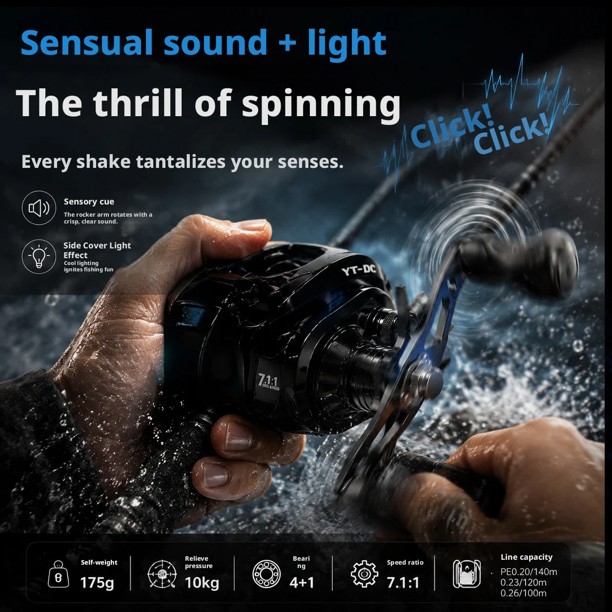 Baitcasting Reel - New DC Fishing Reel 7.2:1 6+1BB